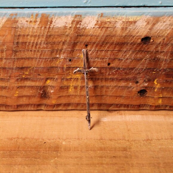 ROBERT ALLISON SCOTTISH STERLING SILVER SWORD PIN BROOCH, 3.25" - Picture 11 of 12